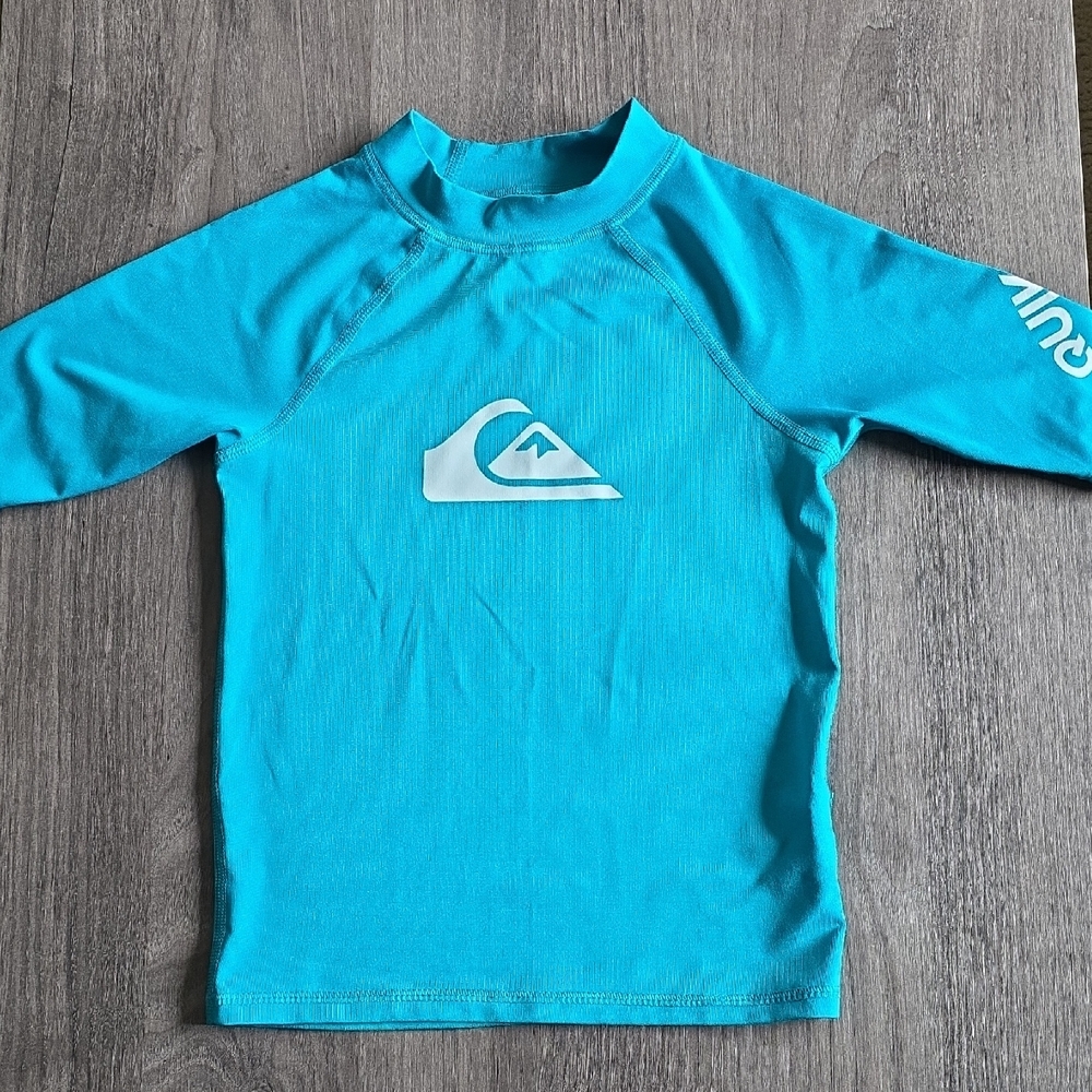 Quiksilver Teal Rashguard UV Protection Swim Shirt